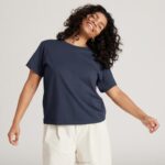 Allbirds Allgood-Baumwoll-T-Shirt für Damen DZ826217 dunstiges Indigo