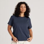 Allbirds Allgood-Baumwoll-T-Shirt für Damen DZ826217 dunstiges Indigo – Bild 5
