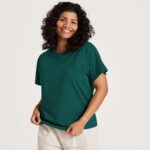 Allbirds Allgood-Baumwoll-T-Shirt für Damen DZ826218 tiefer Smaragd – Bild 2