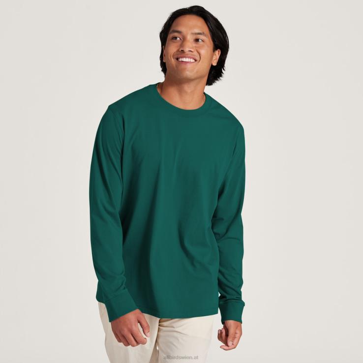 Allbirds Allgood-Langarm-T-Shirt für Herren aus Baumwolle DZ826140 tiefer Smaragd – Bild 1
