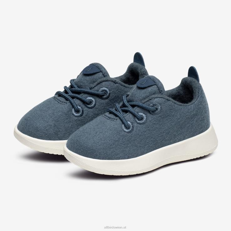 Allbirds Smallbirds Wollläufer – kleine Kinder DZ826241 ruhiges Blaugrün (natürliche weiße Sohle) – Bild 7